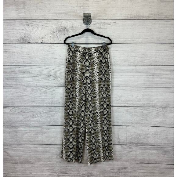 Banana Republic Women's Snake Print High Rise Wide Leg Full Length Pants Size 2 - Picture 1 of 10